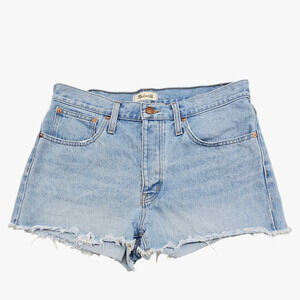 Madewell Shorts Womens Size 34 Relaxed Denim Raw Hem Distressed
